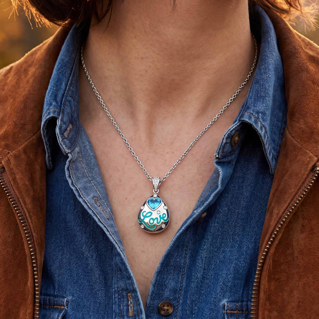 Promise Love Necklace - Aquamarine