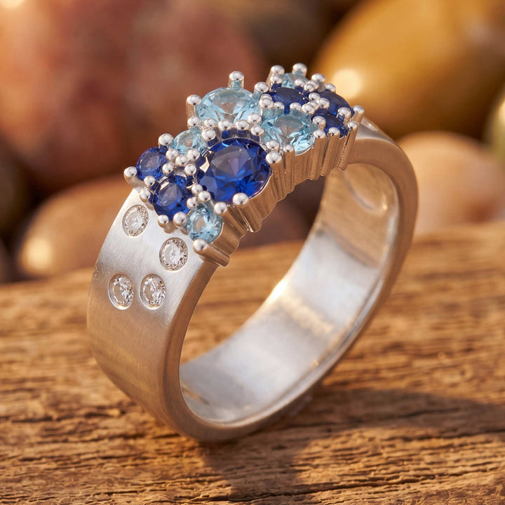 Reef Reverie Ring - Sapphire ＆ Aquamarine