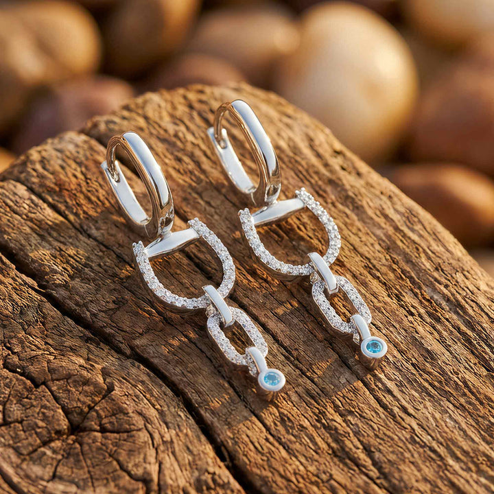Stellar Pendulum Earrings - Aquamarine