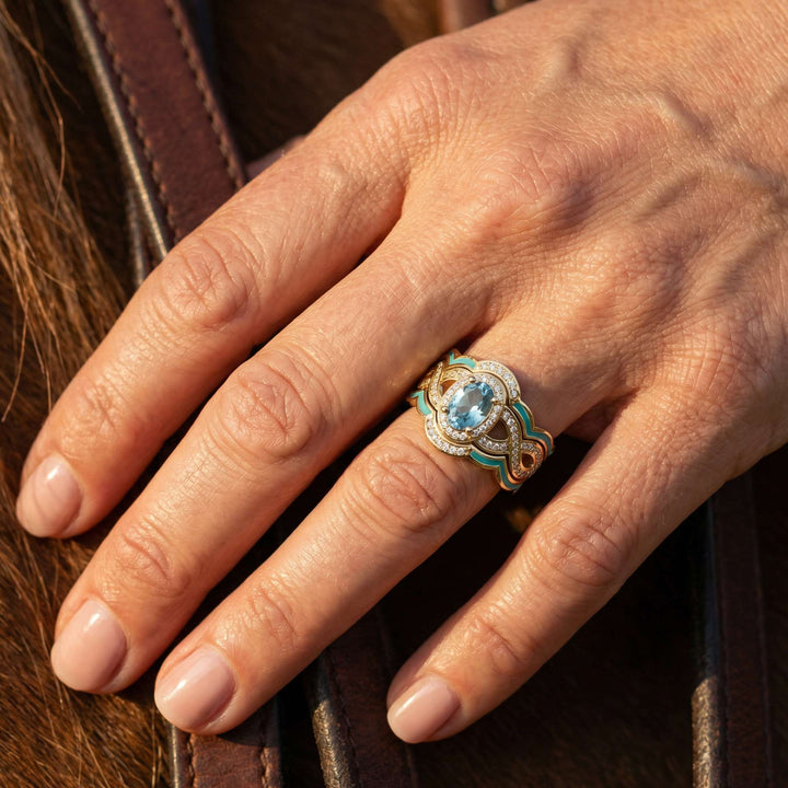 Sunset Canyons Ring - Aquamarine &amp; Gold