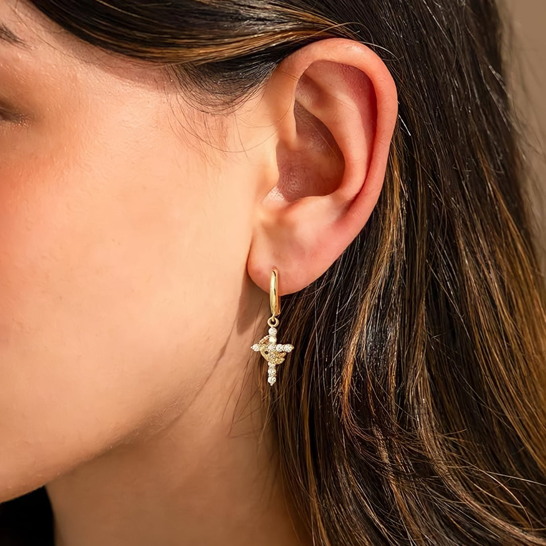 Cross &amp; Crown Earrings