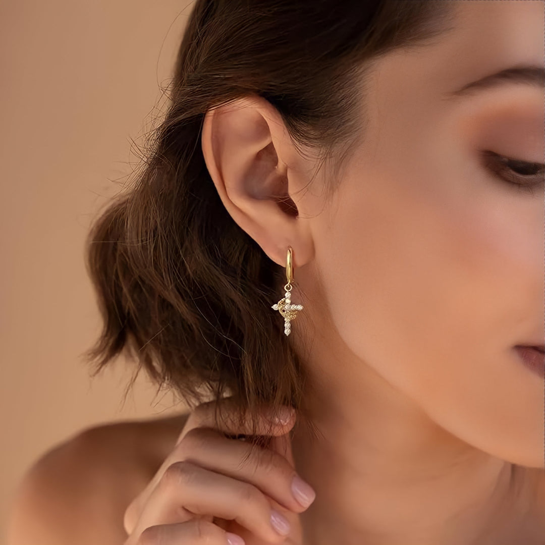 Cross &amp; Crown Earrings