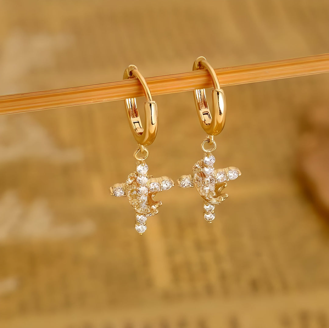 Cross &amp; Crown Earrings